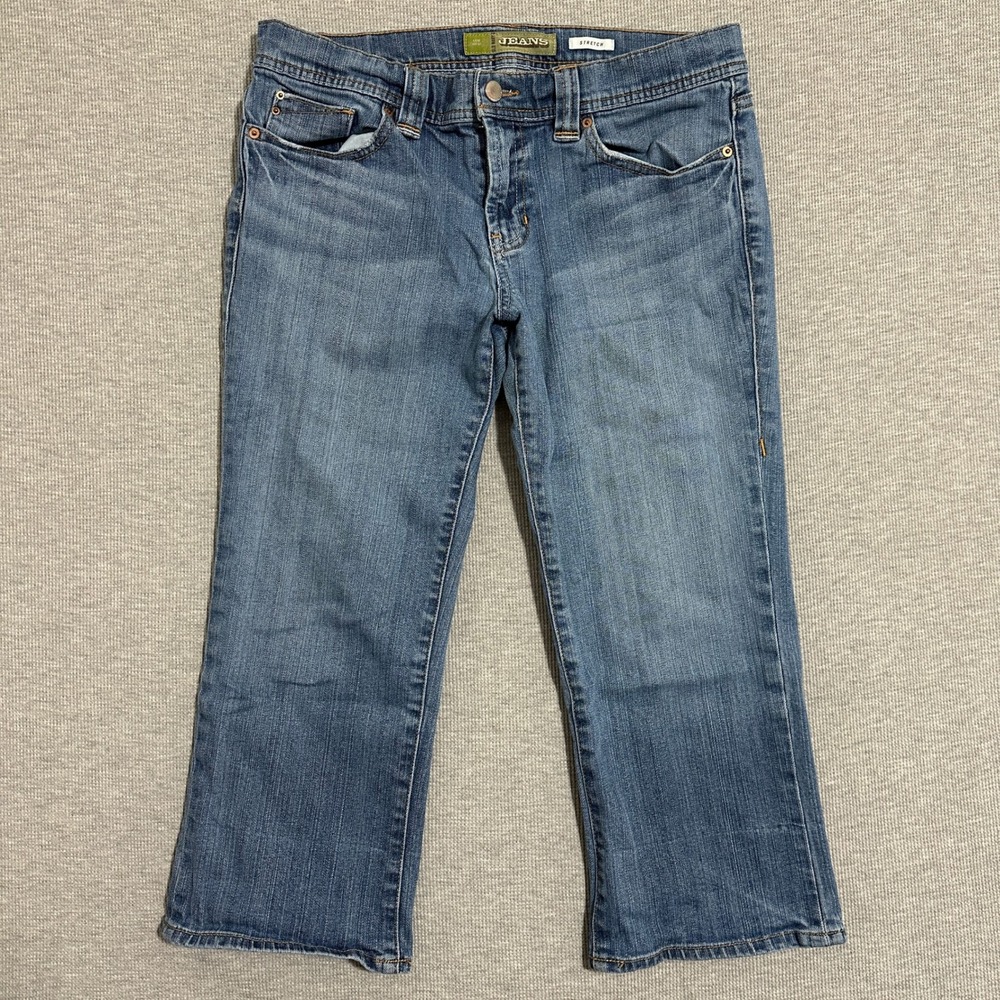 Old Navy Low Waist Stretch Capri Jeans Blue Medium Wash Womens Size 8 Y2K 2006